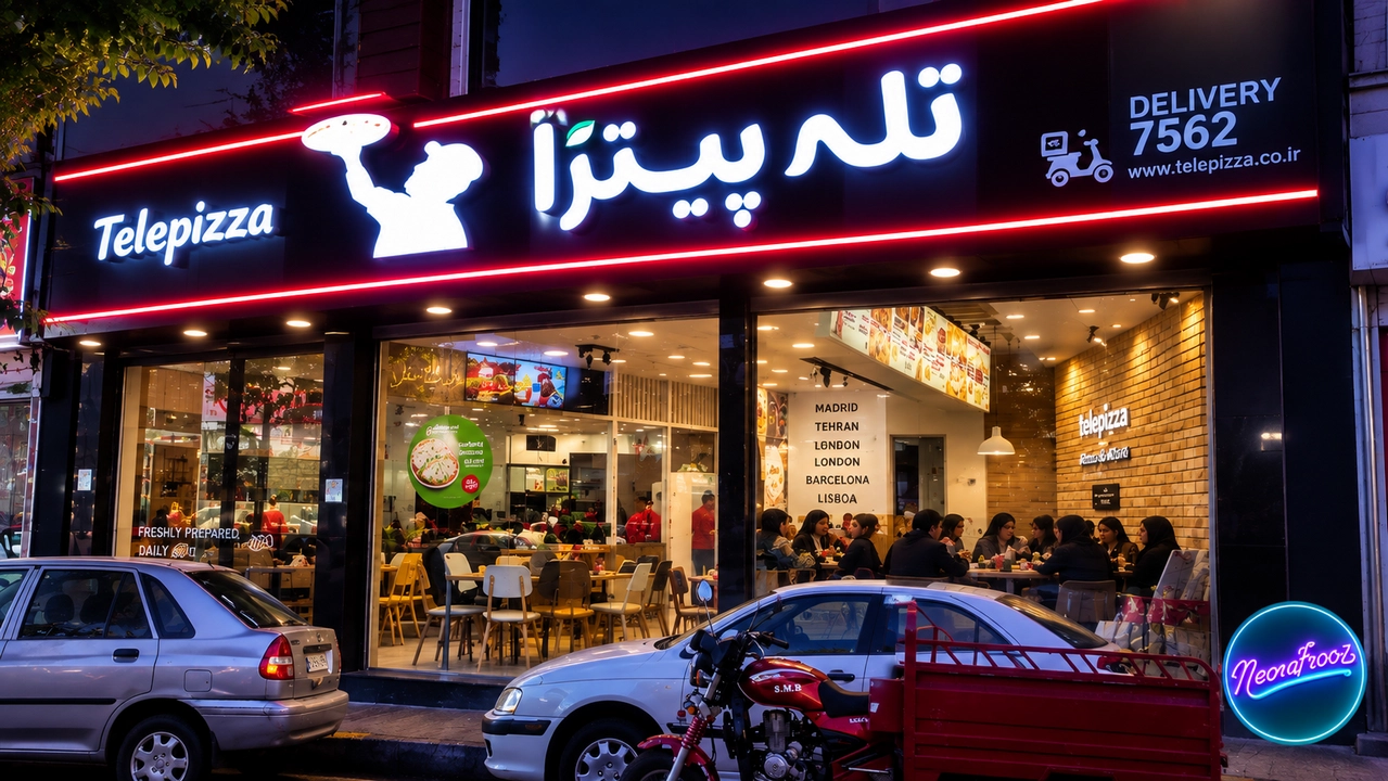تابلو چلنیوم تله پیتزا در شب
