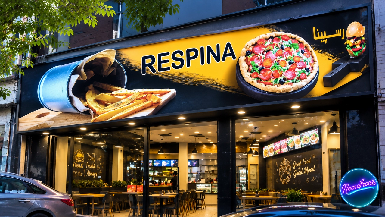 تابلو لایت‌باکس رستوران Respina